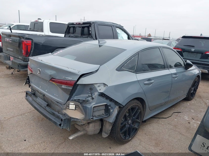 2025 Honda Civic VIN 2HGFE4F86SH331519 IAAI salvage auction — REAR END, Original (Texas), sold $12,000 on 2026-07-28 (photo 4)