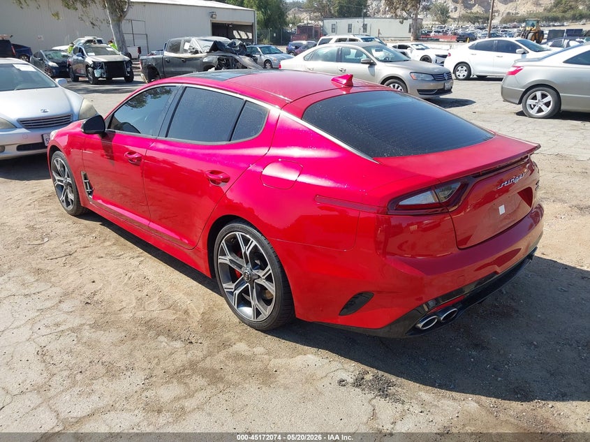 2018 Kia Stinger VIN KNAE55LC4J6019382 IAAI salvage auction — ENGINE BURN, Salvage (California), sold $2,550 on 2026-07-21 (photo 3)