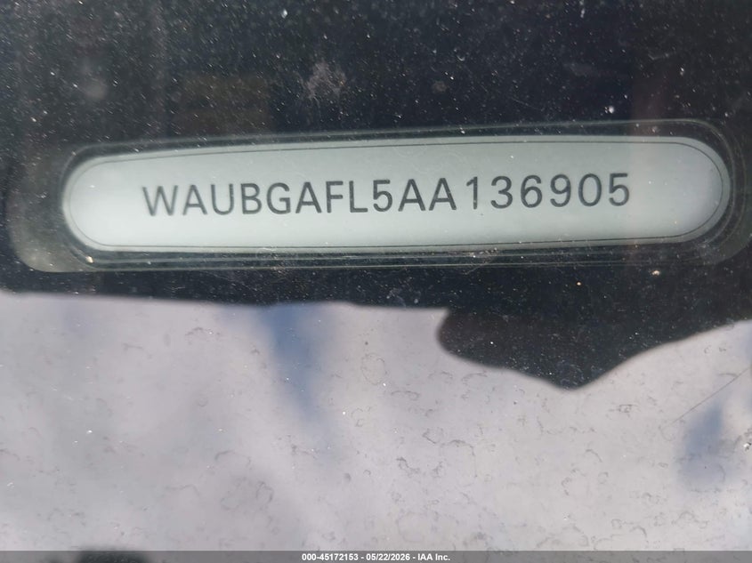 2010 Audi S4 VIN WAUBGAFL5AA136905 IAAI salvage auction — FRONT END, Clear (Kansas), sold $925 on 2026-07-09 (photo 9)