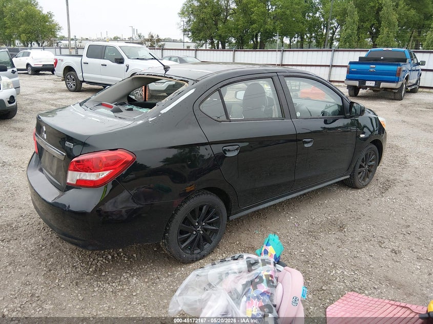 2020 Mitsubishi Mirage VIN ML32F4FJ3LHF13107 IAAI salvage auction — HAIL, Clear (Missouri), sold $1,900 on 2026-07-20 (photo 4)