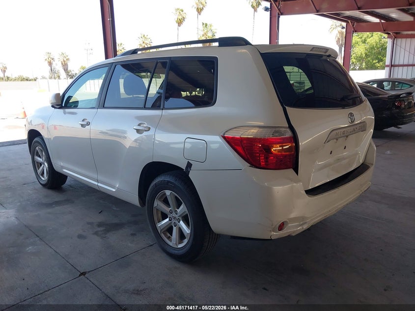 2010 Toyota Highlander VIN JTEZK3EH2A2104315 IAAI salvage auction — REAR END, Salvage (California), sold $1,050 on 2026-07-07 (photo 3)