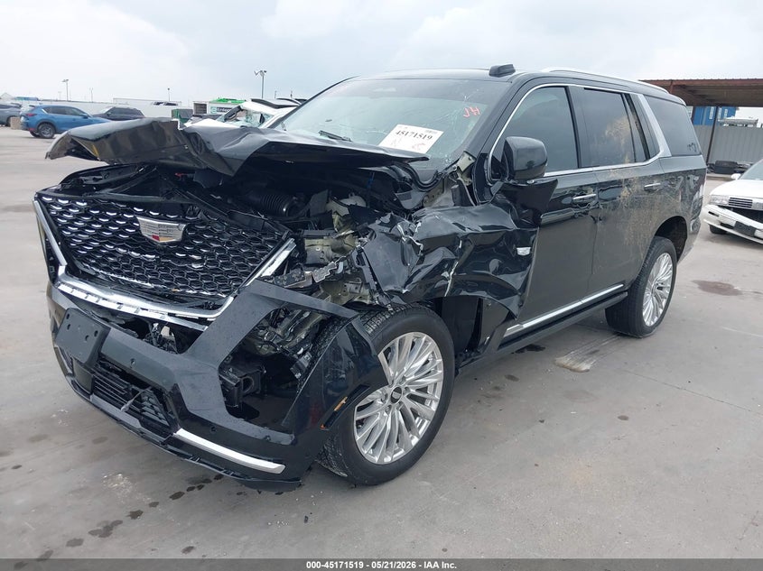 2025 Cadillac Escalade VIN 1GYS8BRL9SR341626 IAAI salvage auction — FRONT END, Original (Texas), sold $43,700 on 2026-08-19 (photo 2)