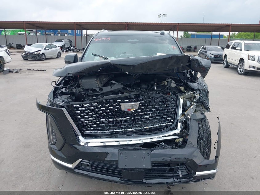 2025 Cadillac Escalade VIN 1GYS8BRL9SR341626 IAAI salvage auction — FRONT END, Original (Texas), sold $43,700 on 2026-08-19 (photo 6)