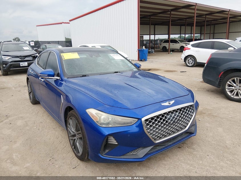 2019 Genesis G70 VIN KMTG34LA9KU032623 IAAI salvage auction — REAR END, Original (Texas), sold $5,300 on 2026-07-10 (photo 1)