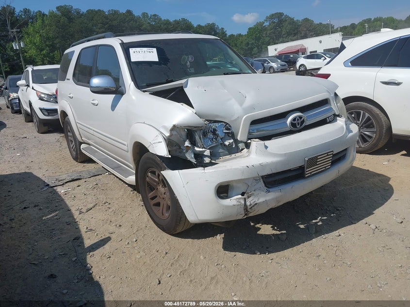 2007 Toyota Sequoia VIN 5TDZT38A47S289985 IAAI salvage auction — FRONT END, Salvage (Georgia), sold $1,550 on 2026-07-07 (photo 1)