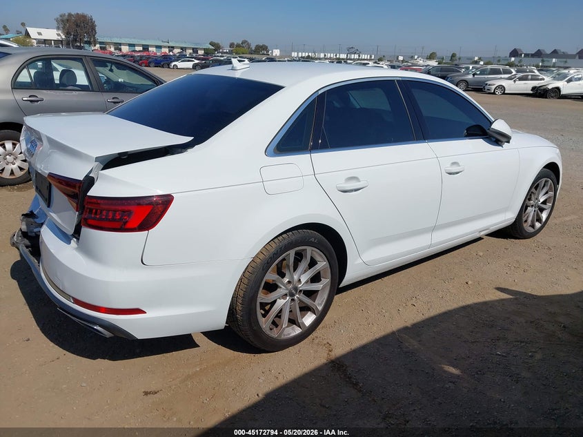 2019 Audi A4 VIN WAUGMAF47KA061200 IAAI salvage auction — REAR END, Salvage (California), sold $2,750 on 2026-07-29 (photo 4)