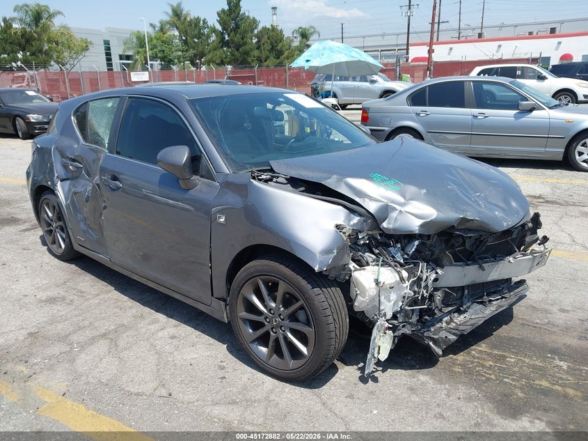 2012 Lexus Ct VIN JTHKD5BH2C2110035 IAAI salvage auction — LEFT & RIGHT, Salvage (California), sold $725 on 2026-07-07 (photo 1)