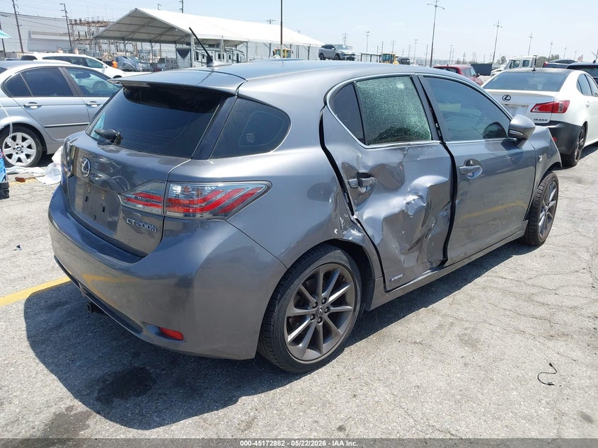 2012 Lexus Ct VIN JTHKD5BH2C2110035 IAAI salvage auction — LEFT & RIGHT, Salvage (California), sold $725 on 2026-07-07 (photo 4)