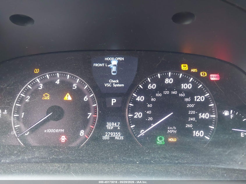 2007 Lexus Ls 460 VIN JTHBL46F775012418 IAAI salvage auction — NORMAL WEAR, Clear (Missouri), sold $650 on 2026-07-27 (photo 7)