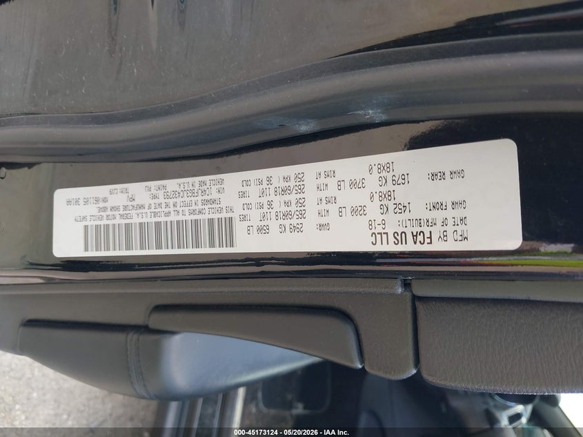2018 Jeep Grand cherokee VIN 1C4RJFBG3JC432793 IAAI salvage auction — FRONT END, Clear (Wisconsin), sold $7,500 on 2026-08-11 (photo 9)