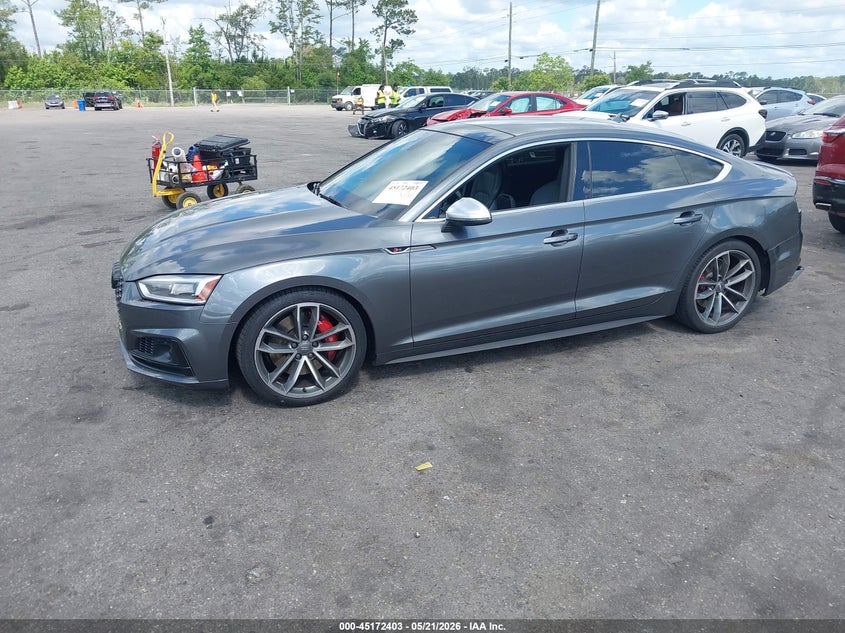 2018 Audi S5 VIN WAUC4CF59JA092532 IAAI salvage auction — LEFT REAR, Rebuildable (Florida), sold $10,950 on 2026-07-14 (photo 2)
