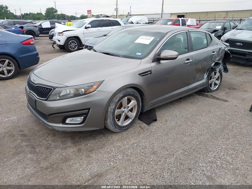 2014 Kia Optima VIN 5XXGM4A70EG281907 IAAI salvage auction — LEFT REAR, Original (Texas), sold $800 on 2026-07-29 (photo 2)