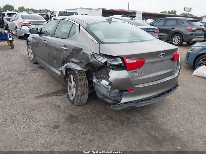 2014 Kia Optima VIN 5XXGM4A70EG281907 IAAI salvage auction — LEFT REAR, Original (Texas), sold $800 on 2026-07-29 (photo 3)