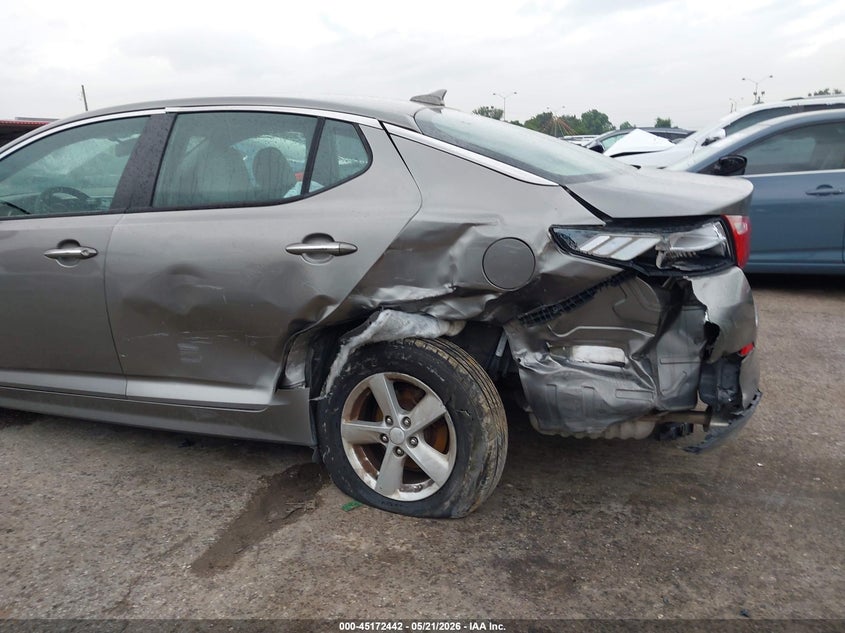 2014 Kia Optima VIN 5XXGM4A70EG281907 IAAI salvage auction — LEFT REAR, Original (Texas), sold $800 on 2026-07-29 (photo 6)