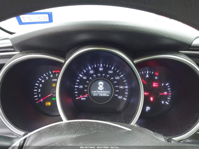 2014 Kia Optima VIN 5XXGM4A70EG281907 IAAI salvage auction — LEFT REAR, Original (Texas), sold $800 on 2026-07-29 (photo 7)