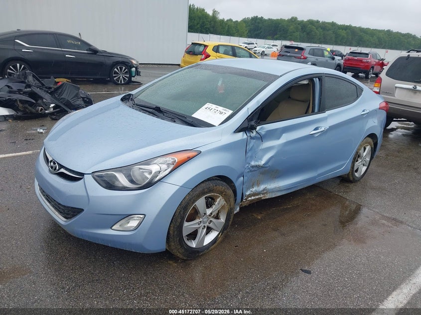 2012 Hyundai Elantra VIN KMHDH4AE3CU384568 IAAI salvage auction — LEFT SIDE, Clear (Indiana), sold $600 on 2026-07-16 (photo 2)