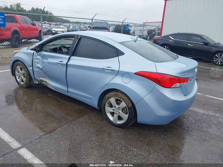 2012 Hyundai Elantra VIN KMHDH4AE3CU384568 IAAI salvage auction — LEFT SIDE, Clear (Indiana), sold $600 on 2026-07-16 (photo 3)