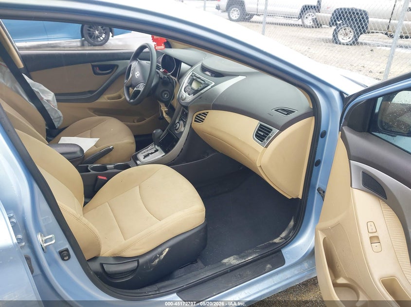 2012 Hyundai Elantra VIN KMHDH4AE3CU384568 IAAI salvage auction — LEFT SIDE, Clear (Indiana), sold $600 on 2026-07-16 (photo 5)