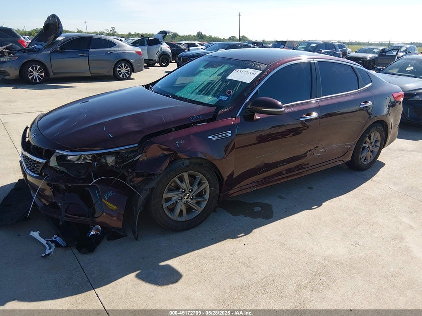 2019 Kia Optima VIN 5XXGT4L3XKG363720 IAAI salvage auction — FRONT END, Salvage (Texas), sold $1,725 on 2026-07-24 (photo 2)