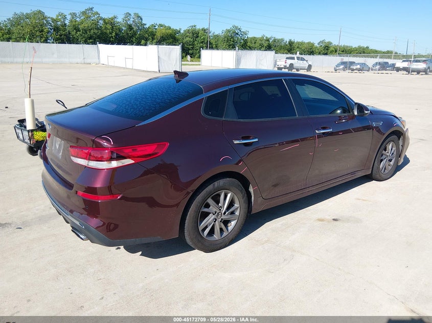 2019 Kia Optima VIN 5XXGT4L3XKG363720 IAAI salvage auction — FRONT END, Salvage (Texas), sold $1,725 on 2026-07-24 (photo 4)
