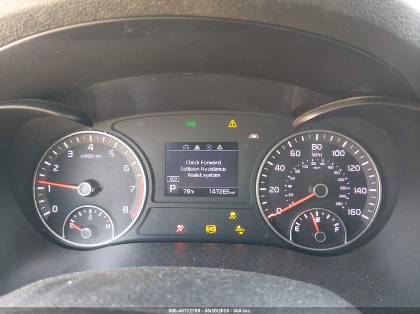 2019 Kia Optima VIN 5XXGT4L3XKG363720 IAAI salvage auction — FRONT END, Salvage (Texas), sold $1,725 on 2026-07-24 (photo 7)