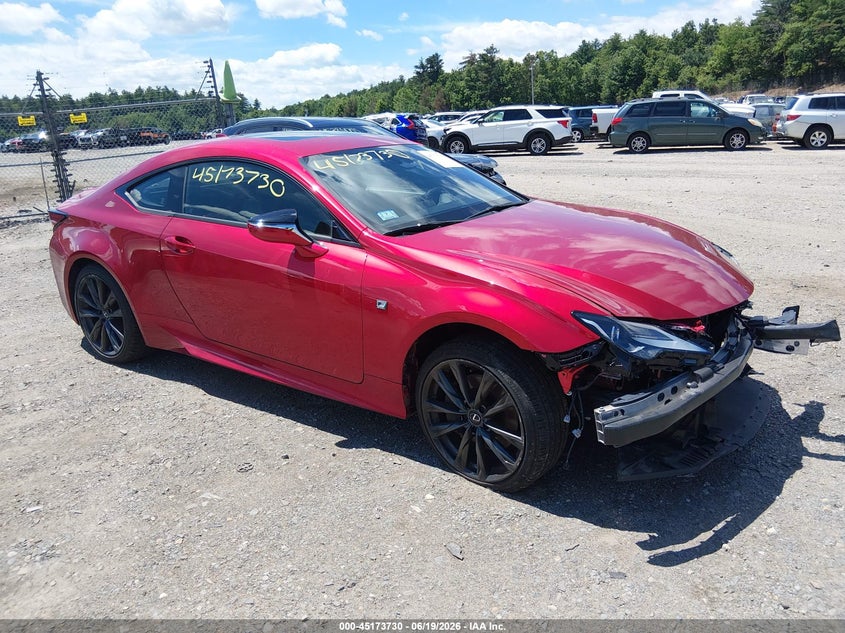 2023 Lexus Rc VIN JTHG85EC1P5007008 IAAI salvage auction — FRONT END, Salvage (Massachusetts), sold $125 on 2026-07-24 (photo 1)