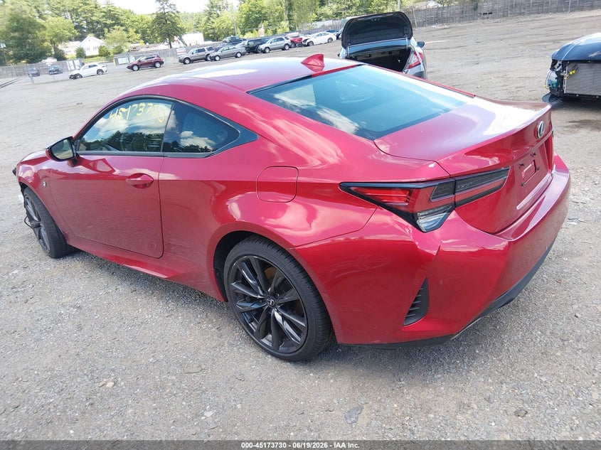 2023 Lexus Rc VIN JTHG85EC1P5007008 IAAI salvage auction — FRONT END, Salvage (Massachusetts), sold $125 on 2026-07-24 (photo 3)