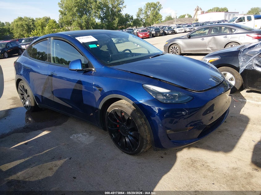 2022 Tesla Model y VIN 7SAYGDEF0NF443327 IAAI salvage auction — LEFT REAR, Salvage (Missouri), sold $9,400 on 2026-07-23 (photo 1)