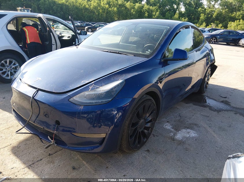 2022 Tesla Model y VIN 7SAYGDEF0NF443327 IAAI salvage auction — LEFT REAR, Salvage (Missouri), sold $9,400 on 2026-07-23 (photo 2)