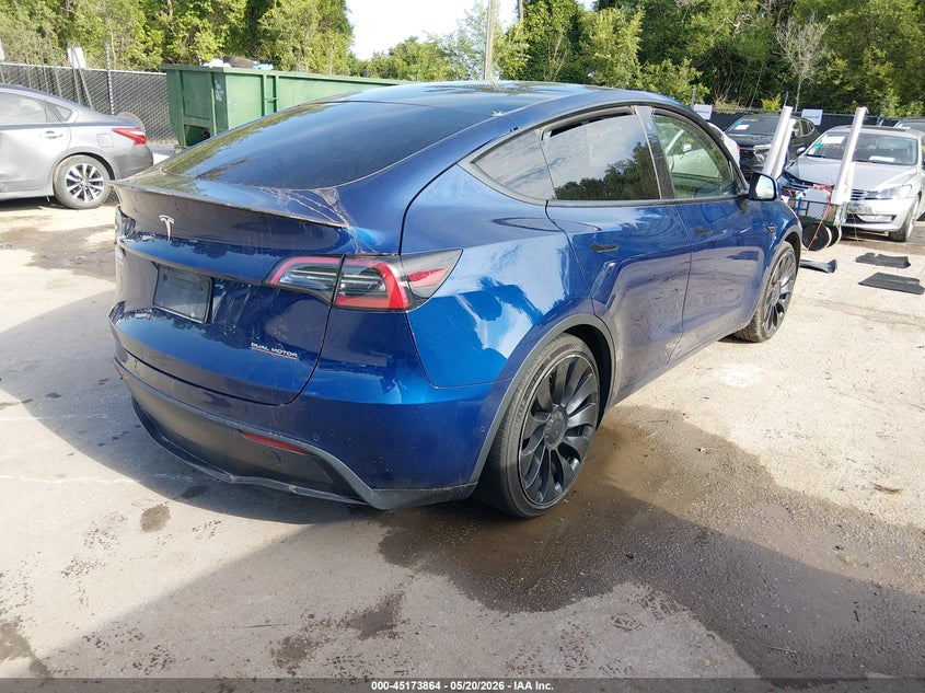 2022 Tesla Model y VIN 7SAYGDEF0NF443327 IAAI salvage auction — LEFT REAR, Salvage (Missouri), sold $9,400 on 2026-07-23 (photo 4)