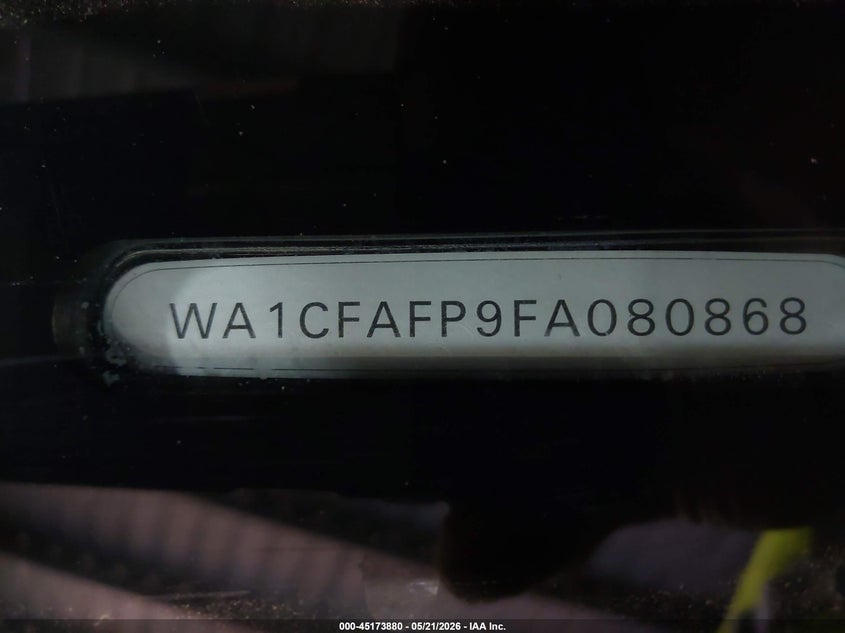 2015 Audi Q5 VIN WA1CFAFP9FA080868 IAAI salvage auction — FRONT END, Clear (Virginia), sold $1,950 on 2026-07-09 (photo 9)