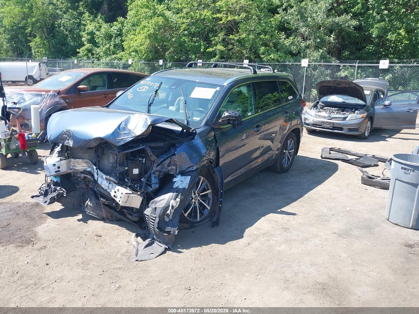 2019 Toyota Highlander VIN 5TDJZRFH2KS987258 IAAI salvage auction — FRONT END, Salvage - Greater Than 75% (Maryland), sold $5,250 on 2026-07-28 (photo 2)