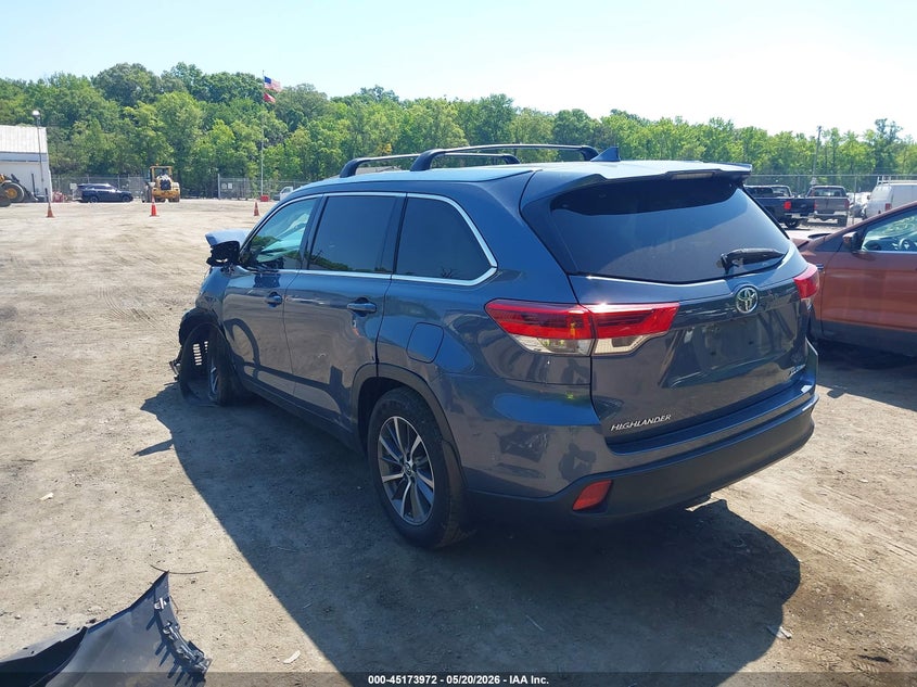 2019 Toyota Highlander VIN 5TDJZRFH2KS987258 IAAI salvage auction — FRONT END, Salvage - Greater Than 75% (Maryland), sold $5,250 on 2026-07-28 (photo 3)