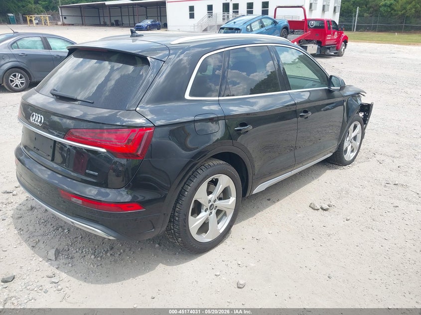 2021 Audi Q5 VIN WA1BAAFYXM2085877 IAAI salvage auction — FRONT END, Salvage (Georgia), sold $12,700 on 2026-07-09 (photo 4)