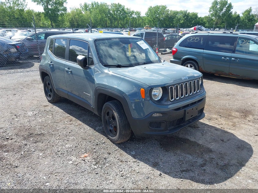 2016 Jeep Renegade VIN ZACCJBAT5GPE16628 IAAI salvage auction — LEFT SIDE, Salvage (Illinois), sold $400 on 2026-08-10 (photo 1)