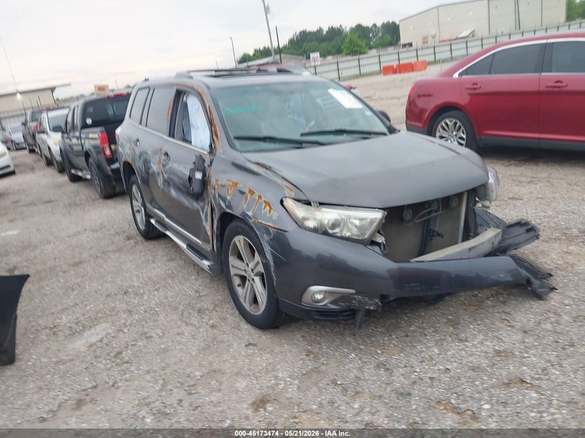 2013 Toyota Highlander VIN 5TDYK3EH3DS102196 IAAI salvage auction — ROLLOVER, Salvage (Texas), sold $3,050 on 2026-07-15 (photo 1)