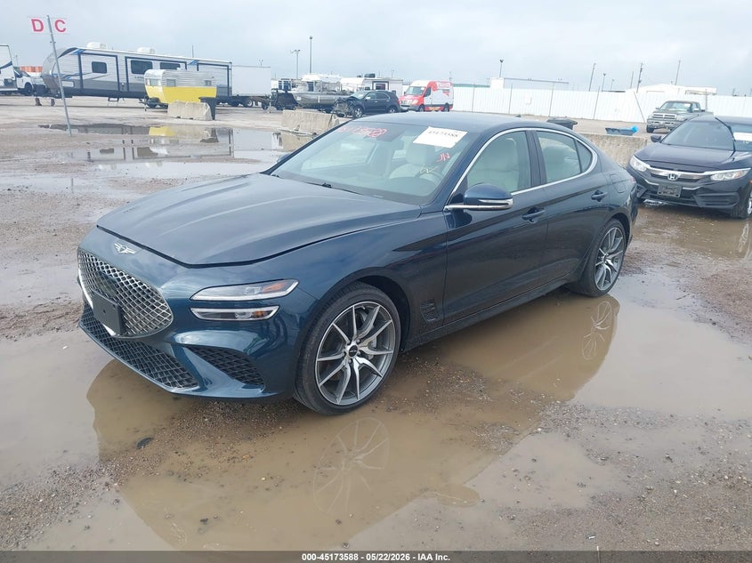 2025 Genesis G70 VIN KMTG34SC4SU151960 IAAI salvage auction — HAIL, Original (Texas), sold $75 on 2026-07-22 (photo 2)