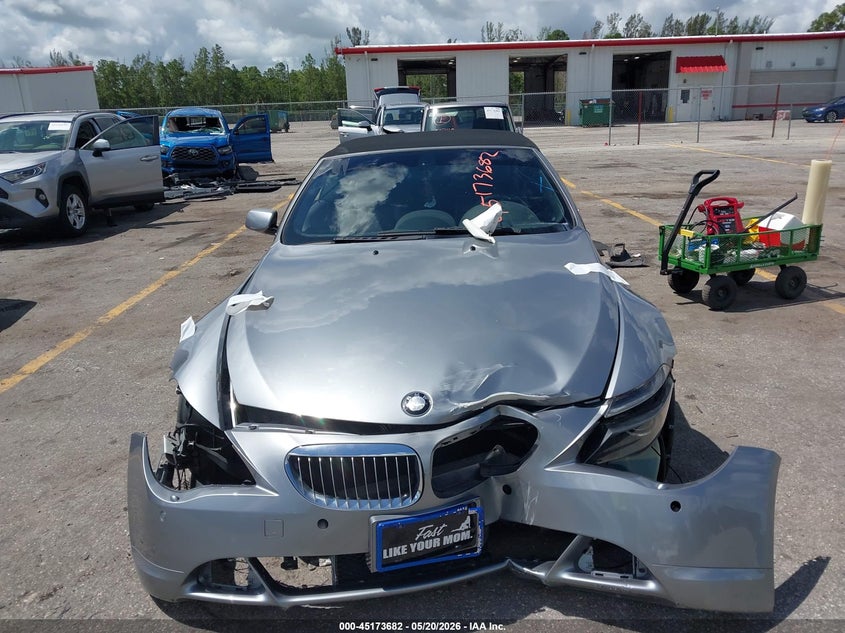2006 BMW 6 series VIN WBAEK13456CN75333 IAAI salvage auction — FRONT END, Rebuildable (Florida), sold $300 on 2026-07-13 (photo 6)