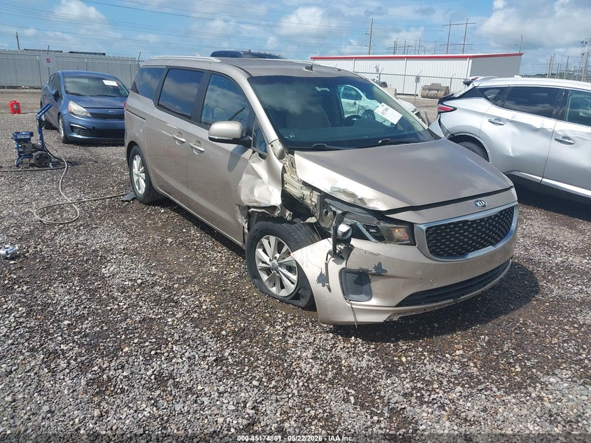 2016 Kia SEDONA VIN KNDMB5C12G6187200 IAAI salvage auction — FRONT END, Salvage (Louisiana), sold $400 on 2026-07-22 (photo 1)