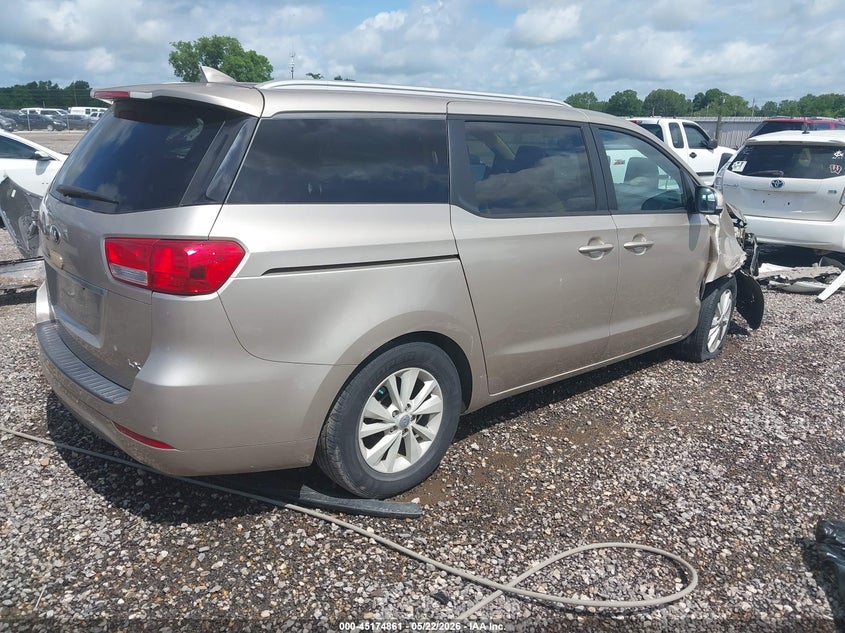 2016 Kia SEDONA VIN KNDMB5C12G6187200 IAAI salvage auction — FRONT END, Salvage (Louisiana), sold $400 on 2026-07-22 (photo 4)
