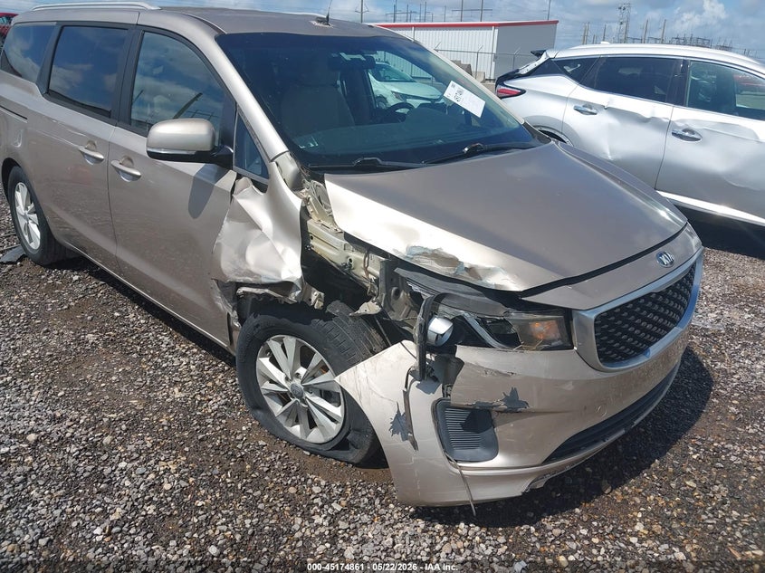 2016 Kia SEDONA VIN KNDMB5C12G6187200 IAAI salvage auction — FRONT END, Salvage (Louisiana), sold $400 on 2026-07-22 (photo 6)