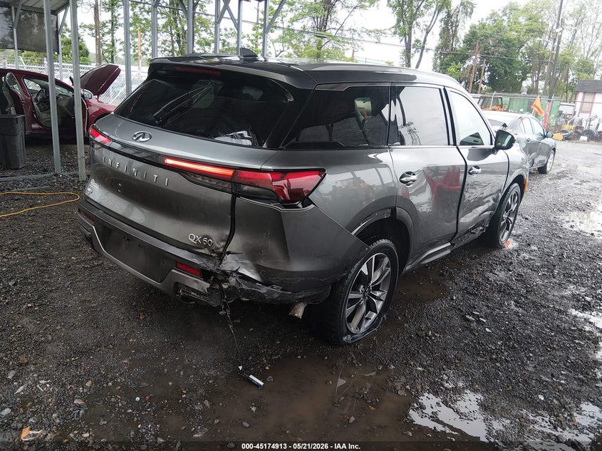 2023 Infiniti Qx60 VIN 5N1DL1FS1PC358168 IAAI salvage auction — RIGHT REAR, Salvage (Delaware), sold $12,675 on 2026-07-13 (photo 4)