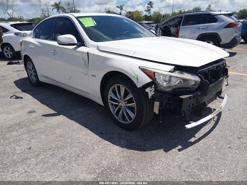 2017 Infiniti Q50 VIN JN1CV7AP7HM640717 IAAI salvage auction — FRONT END, Rebuildable (Florida), sold $1,700 on 2026-07-13 (photo 1)