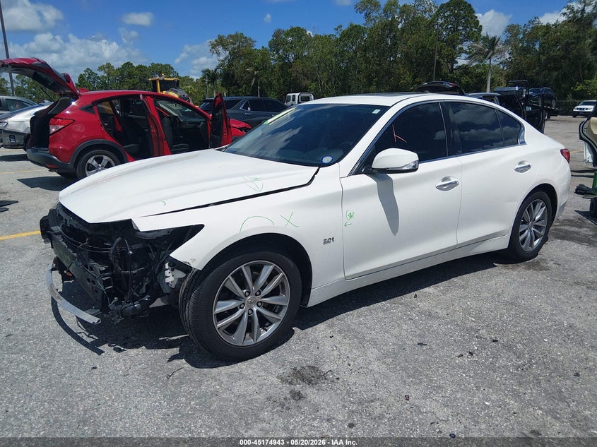 2017 Infiniti Q50 VIN JN1CV7AP7HM640717 IAAI salvage auction — FRONT END, Rebuildable (Florida), sold $1,700 on 2026-07-13 (photo 2)