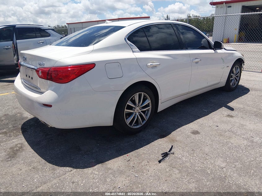 2017 Infiniti Q50 VIN JN1CV7AP7HM640717 IAAI salvage auction — FRONT END, Rebuildable (Florida), sold $1,700 on 2026-07-13 (photo 4)