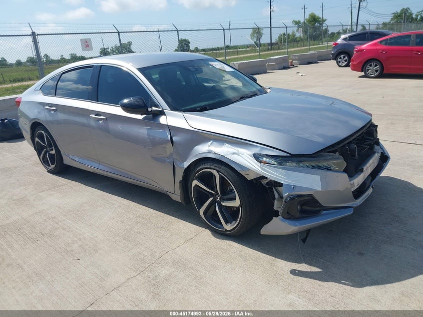 2021 Honda Accord VIN 1HGCV1F49MA078535 IAAI salvage auction — FRONT END, Original (Texas), sold $7,200 on 2026-07-31 (photo 1)