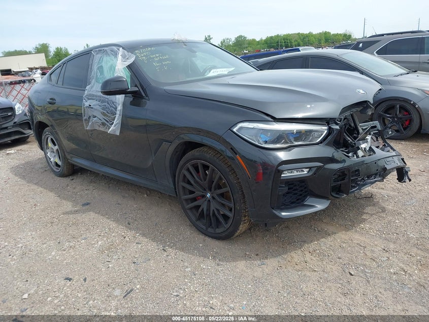 2021 BMW X6 VIN 5UXCY6C05M9G23668 IAAI salvage auction — FRONT END, Salvage (Idaho), sold $14,600 on 2026-07-23 (photo 1)
