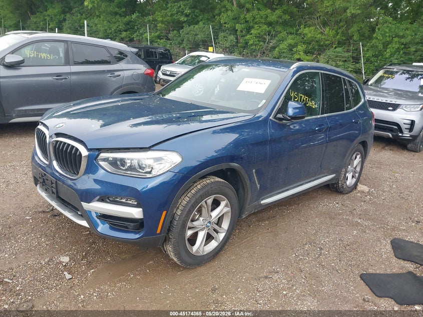 2021 BMW X3 VIN 5UXTY5C02M9E07061 IAAI salvage auction — SIDE, Clear (Indiana), sold $12,525 on 2026-07-22 (photo 2)