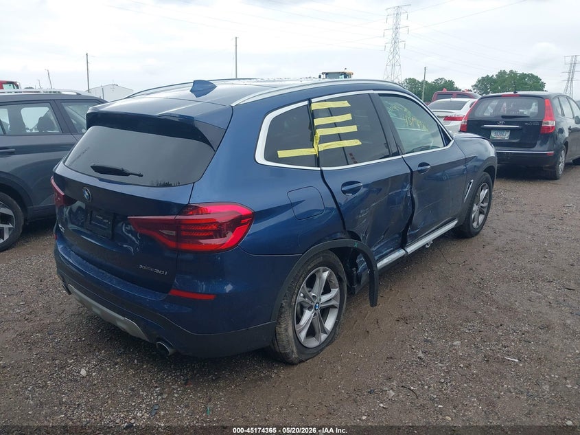 2021 BMW X3 VIN 5UXTY5C02M9E07061 IAAI salvage auction — SIDE, Clear (Indiana), sold $12,525 on 2026-07-22 (photo 4)