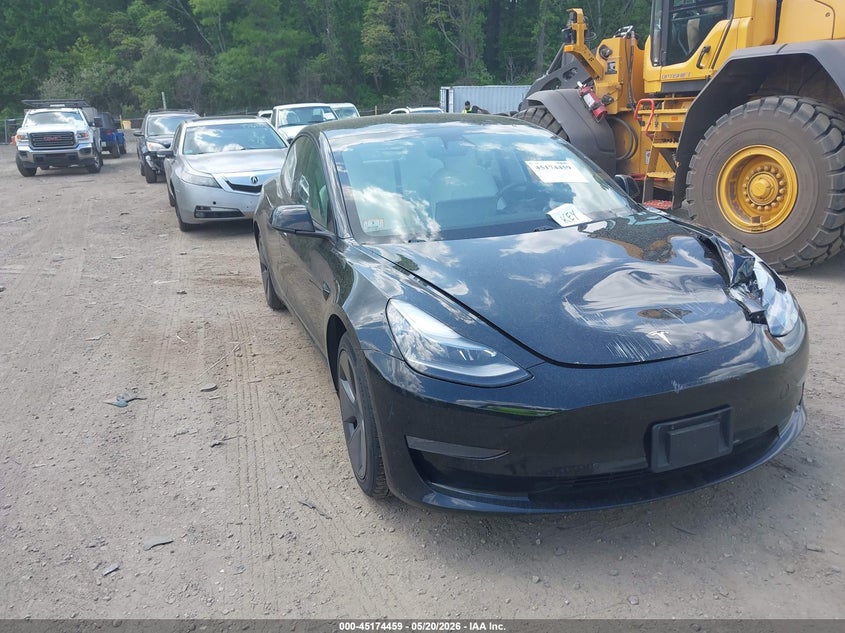 2021 Tesla Model 3 VIN 5YJ3E1EB9MF992807 IAAI salvage auction — LEFT FRONT, Salvage (Massachusetts), sold $9,400 on 2026-07-15 (photo 1)